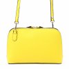 Kožená crossbody kabelka MiaMore 01-043 žlutá