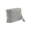 Kožená společenská kabelka MiaMore 01-042 šedá