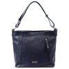 Kožená kabelka MiaMore 01-045 tmavě modrá