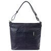 Kožená kabelka MiaMore 01-045 tmavě modrá