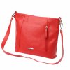 Kožená kabelka MiaMore 01-045 červená