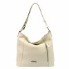 Kožená kabelka MiaMore 01-045 světle béžová