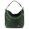 Kožená kabelka přes rameno MiaMore 01-053 zelená