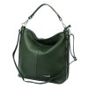 Kožená kabelka přes rameno MiaMore 01-053 zelená
