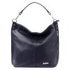 Kožená kabelka přes rameno MiaMore 01-053 modrá