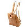 Dámský kožený batoh MiaMore 01-047 camel
