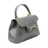 Kožená kufříková kabelka Luka 20-057 šedá