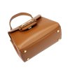 Kožená kufříková kabelka Luka 20-057 koňaková