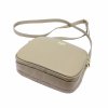 Kožená crossbody kabelka MiaMore 01-064 béžová