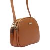 Kožená crossbody kabelka MiaMore 01-064 koňaková