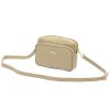Kožená crossbody kabelka MiaMore 01-062 béžová