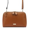 Kožená crossbody kabelka MiaMore 01-043 koňaková