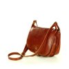 Kožená crossbody kabelka Mazzini L86 camel