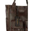 Kožená shopper bag kabelka Vera Pelle 04X tmavě hnědá