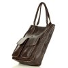 Kožená shopper bag kabelka Vera Pelle 04X tmavě hnědá