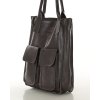 Kožená shopper bag kabelka Vera Pelle 04X tmavě hnědá