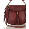 Kožená kabelka přes rameno Mazzini M67 vínová