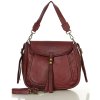 Kožená kabelka přes rameno Mazzini M67 vínová