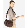 Kožená crossbody kabelka Mazzini VS8 tmavě hnědá