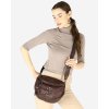 Kožená crossbody kabelka Mazzini VS8 tmavě hnědá