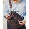 Kožená crossbody kabelka Mazzini VS8 tmavě hnědá