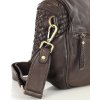 Kožená crossbody kabelka Mazzini VS8 tmavě hnědá