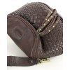 Kožená crossbody kabelka Mazzini VS8 tmavě hnědá