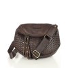 Kožená crossbody kabelka Mazzini VS8 tmavě hnědá