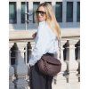 Kožená crossbody kabelka Mazzini VS8 tmavě hnědá