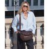 Kožená crossbody kabelka Mazzini VS8 tmavě hnědá
