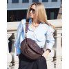 Kožená crossbody kabelka Mazzini VS8 tmavě hnědá