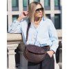 Kožená crossbody kabelka Mazzini VS8 tmavě hnědá
