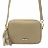 Kožená crossbody kabelka MiaMore 01-065 béžová