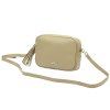 Kožená crossbody kabelka MiaMore 01-065 béžová