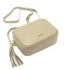 Kožená crossbody kabelka MiaMore 01-065 béžová