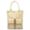 Kožená shopper bag kabelka Angelo  01-001  světle béžová