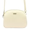Kožená crossbody kabelka MiaMore 01-064 krémová