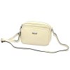 Kožená crossbody kabelka MiaMore 01-062 SL krémová