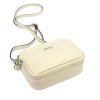 Kožená crossbody kabelka MiaMore 01-062 SL krémová
