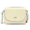 Kožená crossbody kabelka MiaMore 01-067 krémová
