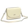 Kožená crossbody kabelka MiaMore 01-067 krémová