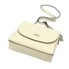 Kožená crossbody kabelka MiaMore 01-067 krémová