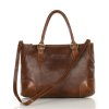 Kožená kufříková kabelka Mazzini MM419 hnědá