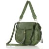 Kožená kabelka přes rameno Mazzini M67 zelená