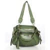 Kožená kabelka přes rameno Mazzini M67 zelená