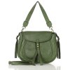 Kožená kabelka přes rameno Mazzini M67 zelená