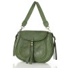 Kožená kabelka přes rameno Mazzini M67 zelená