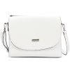 Kožená crossbody kabelka MiaMore 01-067 bílá