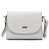 Kožená crossbody kabelka MiaMore 01-067 světle šedá