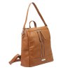 Dámský kožený batoh MiaMore 01-061 koňakový